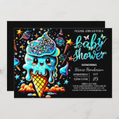 Enchanted Scoop Ice Cream Boy Baby shower Kaart (Voorkant / Achterkant)