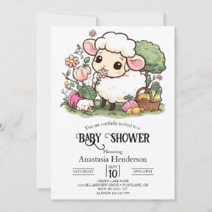 Enchanted  Sheep Baby shower Kaart