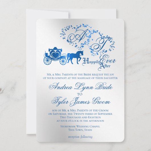 Enchanted Silver Story Boek Huwelijksuitnodiging Kaart (Voorkant)