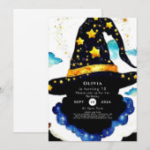 Enchanted Simple Children's Wizard Verjaardag Kaart (Voorkant / Achterkant)