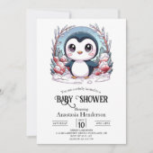 Enchanted Simple Penguin Baby shower Kaart (Voorkant)