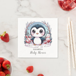 Enchanted Simple Penguin Baby shower Servet