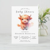 Enchanted Simple Whimsy Koe Baby shower Kaart (Staand voorkant)