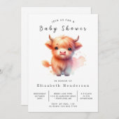 Enchanted Simple Whimsy Koe Baby shower Kaart (Voorkant / Achterkant)