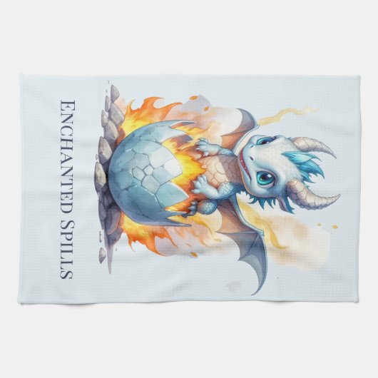 Enchanted Spills Blue Dragon Theedoek (Horizontaal)