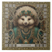 Enchanted Spirit Hedgehog gepersonaliseerde juwele Tegeltje (Voorkant)