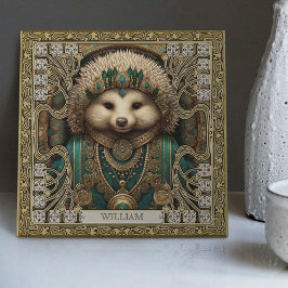 Enchanted Spirit Hedgehog gepersonaliseerde juwele Tegeltje