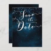 Enchanted Stars Celestial Starry Bewaar de datum Aankondigingskaart (Voorkant / Achterkant)