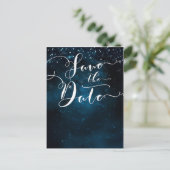 Enchanted Stars Celestial Starry Bewaar de datum Aankondigingskaart (Staand voorkant)