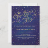 Enchanted Stars Quinceañera Invitation Kaart (Voorkant)
