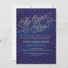 Enchanted Stars Quinceañera Invitation Kaart