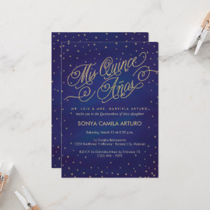 Enchanted Stars Quinceañera Invitation Kaart