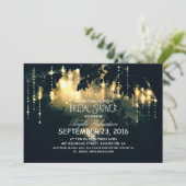 Enchanted string licht bomen vrijgezellenfeest kaart (Staand voorkant)