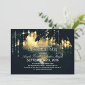 Enchanted String Lights Trees verlovingsfeest Kaart (Staand voorkant)