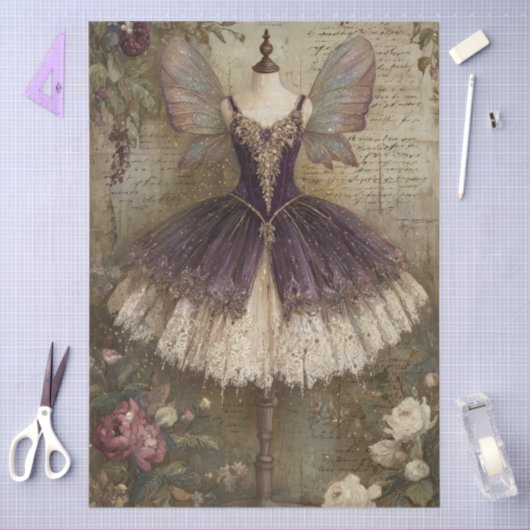 Enchanted Sugar Plum Fairy Ballerina Art Decoupage Tissuepapier (Craft)