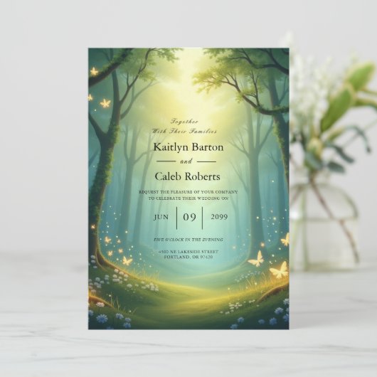 Enchanted Sunlit Glimmer Grove Kaart (Staand voorkant)