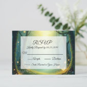 Enchanted Sunlit Glimmer Grove RSVP Kaartje (Staand voorkant)
