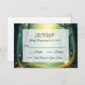 Enchanted Sunlit Glimmer Grove RSVP Kaartje (Voorkant / Achterkant)