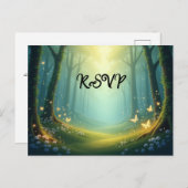 Enchanted Sunlit Glimmer Grove Uitnodiging Briefkaart (Voorkant / Achterkant)