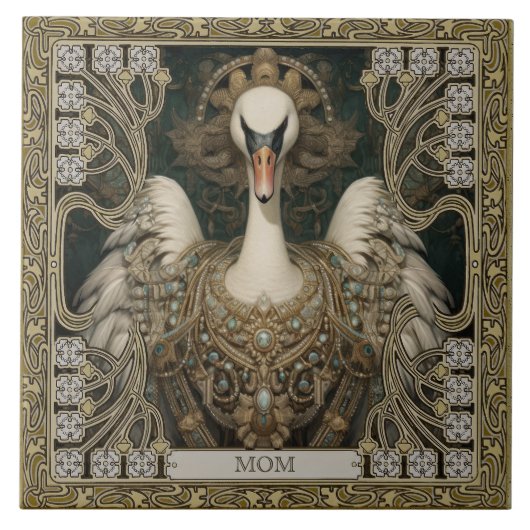 Enchanted Swan Spirit Totem Tegeltje (Voorkant)