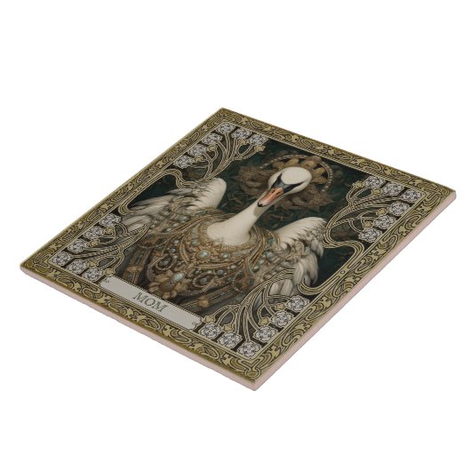 Enchanted Swan Spirit Totem  Tegeltje (Zijkant)