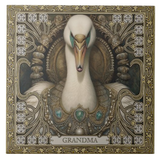 Enchanted Swan Spirit Totem  Tegeltje (Voorkant)