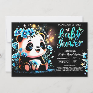 Enchanted Sweet Little Panda Boy Baby shower Kaart