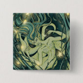 Enchanted Teal Siren Square Button (Voorkant)