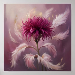 Enchanted Thistle: een droomachtige bloemenfantasi Poster