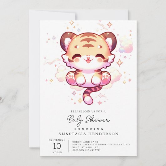 Enchanted Tiger Baby shower Kaart (Voorkant)