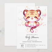 Enchanted Tiger Baby shower Kaart (Voorkant / Achterkant)