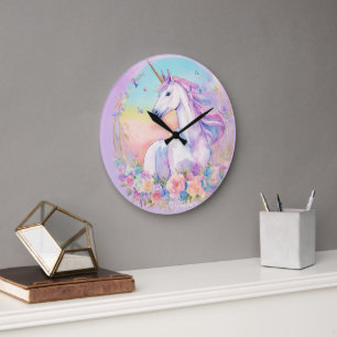 "Enchanted Time: wandklok met eenhoorn clip art