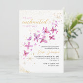 Enchanted To Meet You Butterfly Baby Shower Kaart (Staand voorkant)