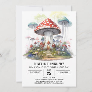 Enchanted Toadstool Adventure Kids Verjaardag Kaart