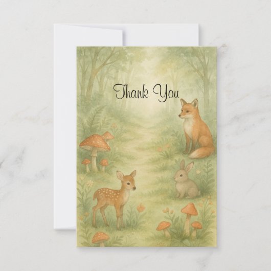 Enchanted Toadstool Baby shower Bedankt Card (Voorkant)