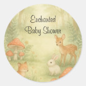 Enchanted Toadstool Baby shower Envelope Seals Ronde Sticker (Voorkant)