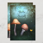 Enchanted Toadstool Garden Event Invitation Kaart (Voorkant / Achterkant)