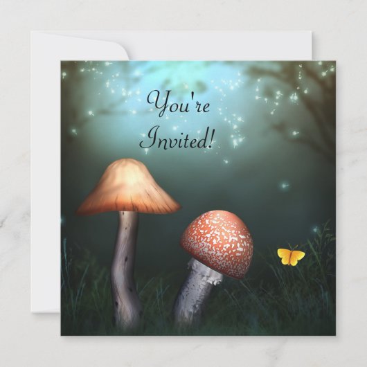 Enchanted Toadstool Garden Event Invitation Kaart (Voorkant)