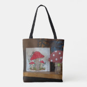 Enchanted Toadstools - Handgeschilderde Canvas Art Tote Bag (Achterkant)
