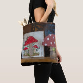 Enchanted Toadstools - Handgeschilderde Canvas Art Tote Bag (Dichtbij)