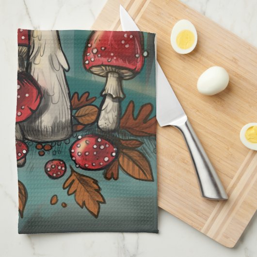 Enchanted Toadstools Theedoek (Quarter Fold)