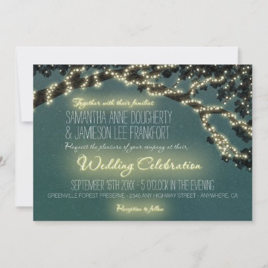 Enchanted Tree Branch rustieke bruiloft uitnodigin Kaart (Voorkant)