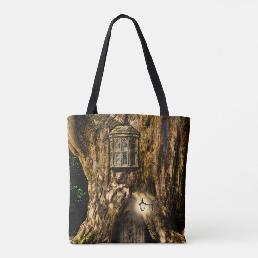 Enchanted Treehouse Lantern Canvas tas (Achterkant)