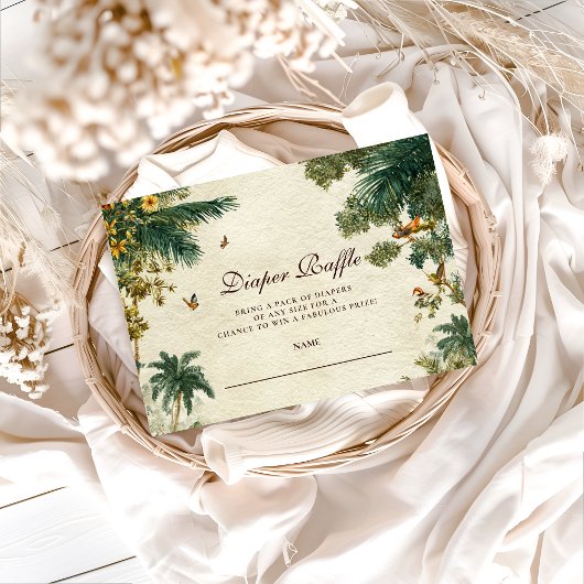 Enchanted Tropical Safari Diapper Raffle Informatiekaartje