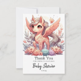 Enchanted Unicorn Baby shower Bedankkaart