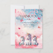 Enchanted Unicorn Baby shower Bedankt Card (Voorkant)