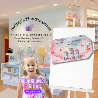 Enchanted Unicorn Baby shower Favoriet Tag Cadeaulabel