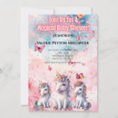Enchanted Unicorn Baby shower Invitation Kaart (Voorkant)