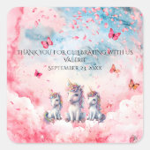 Enchanted Unicorn Baby shower Stickers (Voorkant)