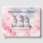 Enchanted Unicorn Baby shower Wensen Gastboek Gastenboek (Voorkant)